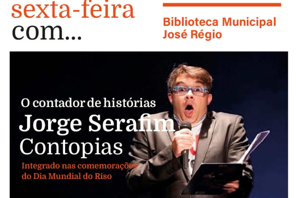 Humorista Jorge Serafim na Biblioteca Municipal de Vila do Conde