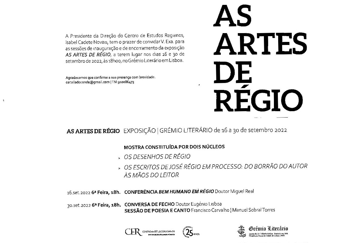As Artes de Régio no Grémio Literário em Lisboa