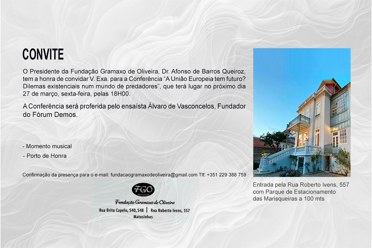 Ensaísta Álvaro de Vasconcelos na Fundação Gramaxo de Oliveira